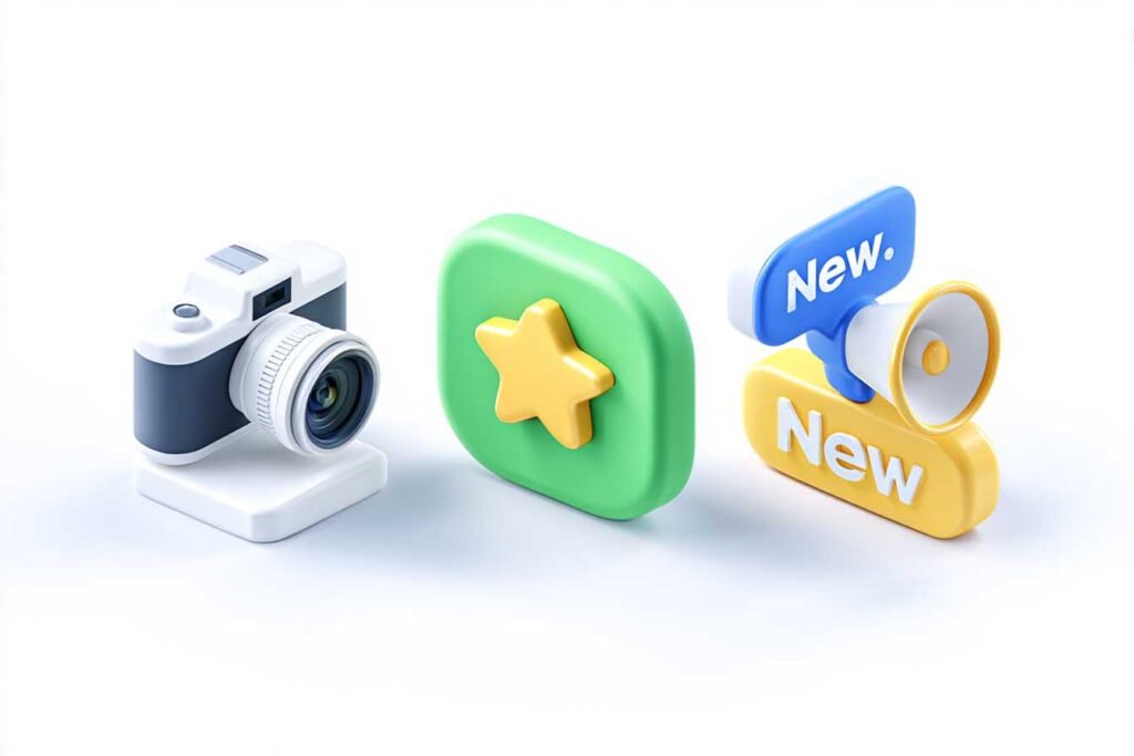 Illustration of the three steps for a Google Maps maintenance routine: photos, reviews, and updates