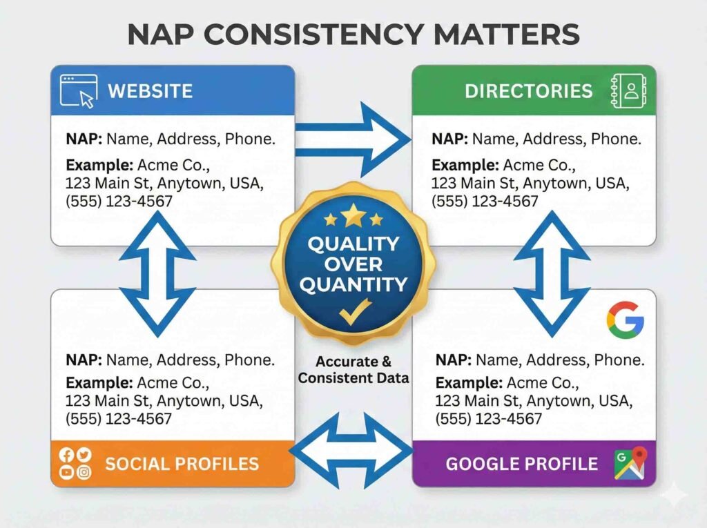 Local citations and NAP consistency for Google Maps