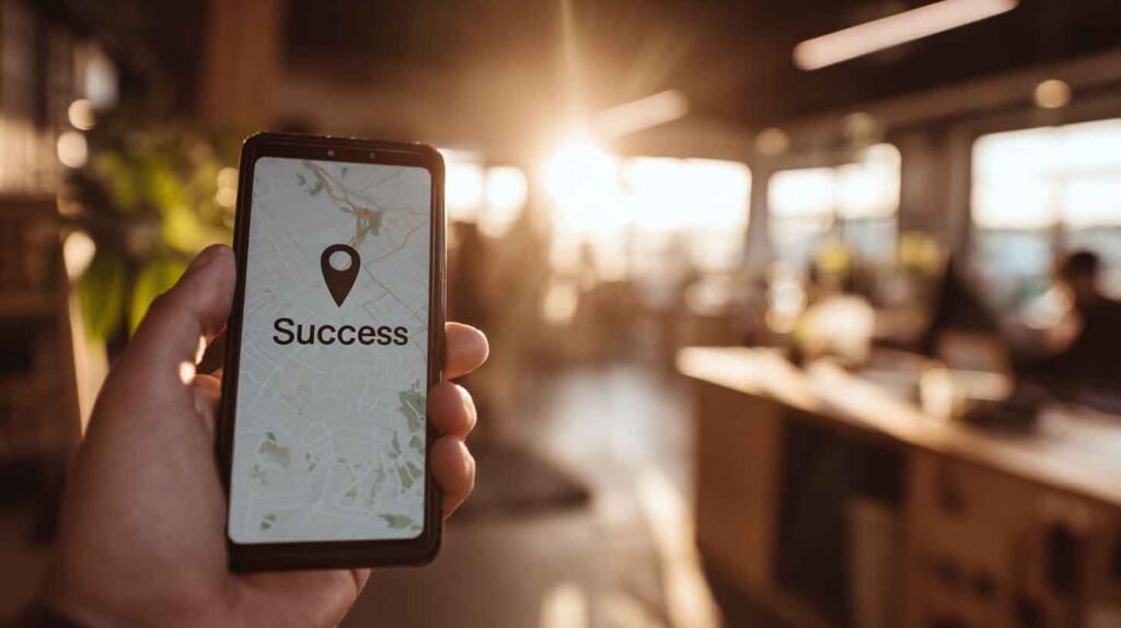 Business owner performing weekly Google Maps maintenance on a smartphone